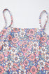 Sky Blue Floral Print Spaghetti Straps Tank Top and Shorts Set